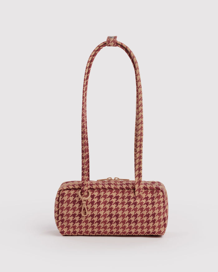 Small Nylon Bowler Bag I8 - Tan Houndstooth / OS