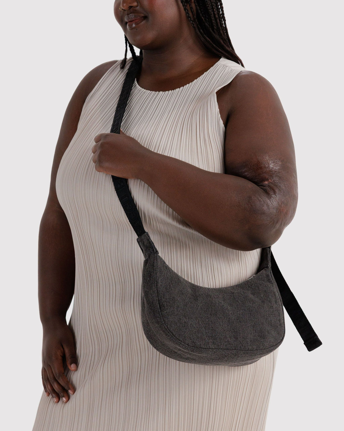 Small Denim Crescent Bag T5