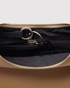 Small Recycled Leather Flat Crescent Q0