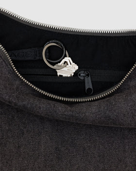 Medium Denim Crescent Bag R1