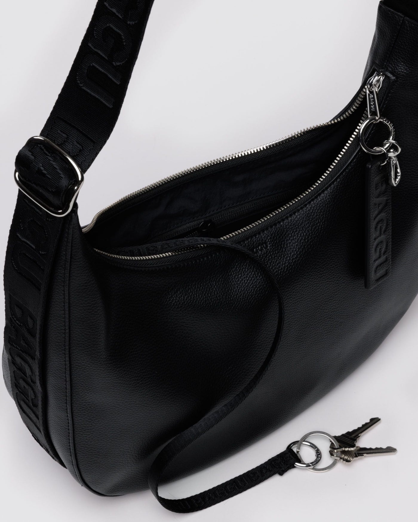 Medium Recycled Leather Crescent Bag B8