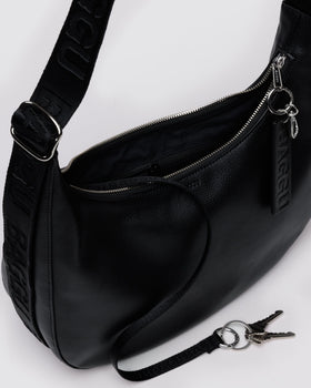 Medium Recycled Leather Crescent Bag B8