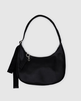 Medium Recycled Leather Crescent Bag B8